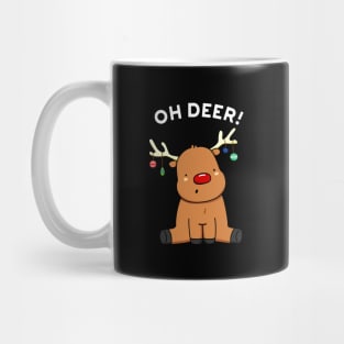 Oh Deer Cute Christmas Reindeer Pun Mug